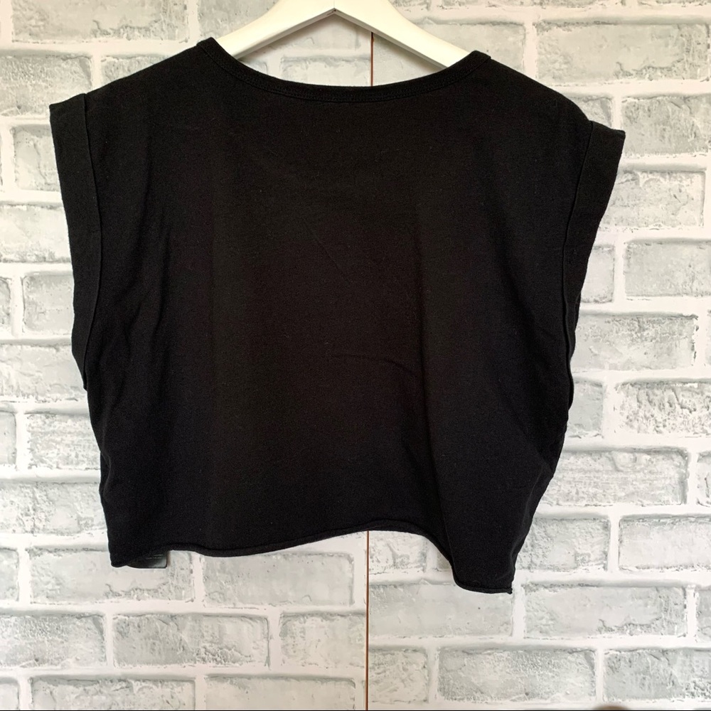Guess Women's Black Cropped T-Shirt Size M - Picture 3 of 5